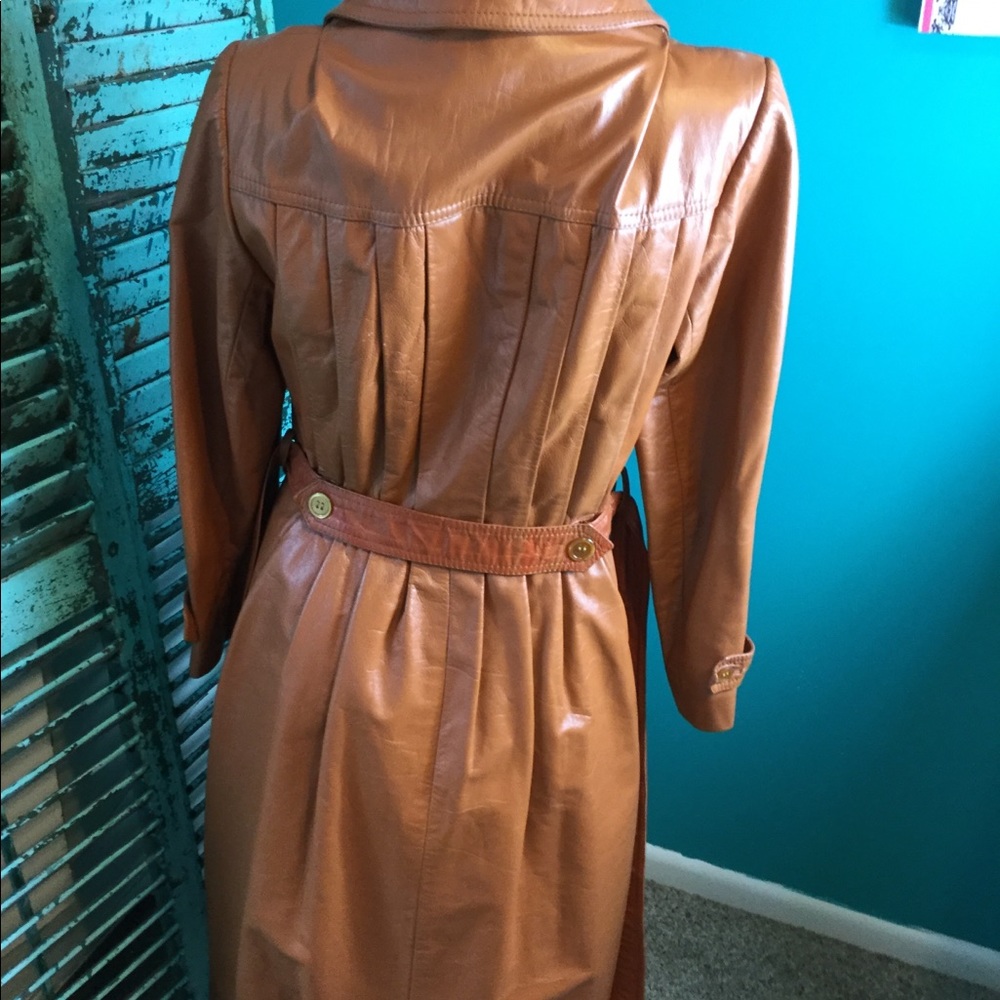 EUC Vintage Korea Leather Trench Coat - Picture 3 of 7